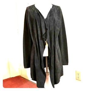 9/15 Long Sleeve Leather and Wool Sweater Wrap